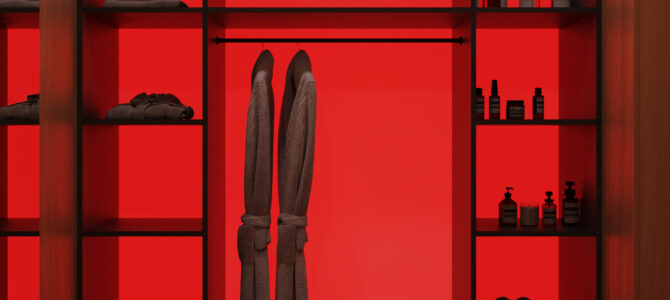 «Good wood». Dressing and massage room in minimalism style