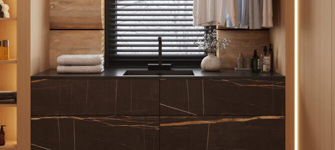 «Good wood». Minimalism laundry room