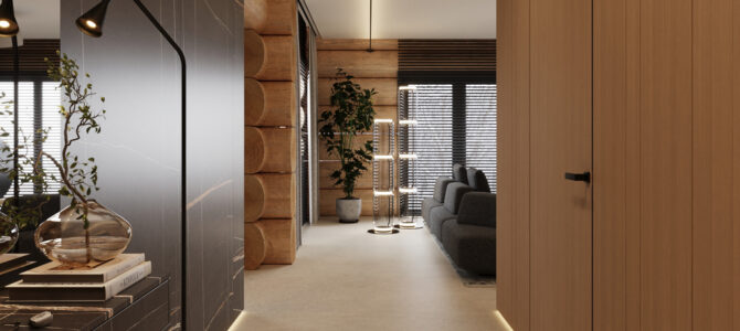 «Good wood». Minimalism style entrance hall