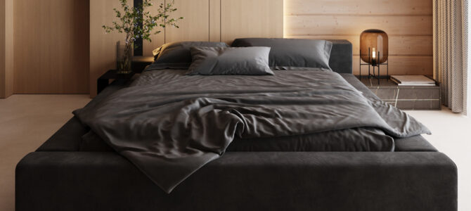 «Good wood». First guest bedroom in minimalism style