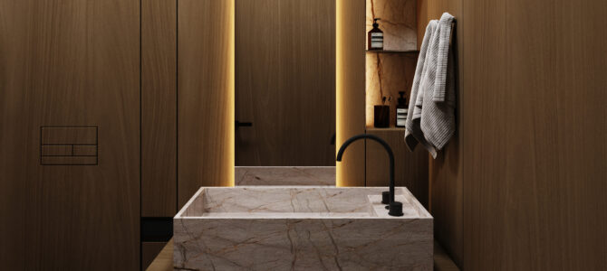 «Bentley House». Сhildren’s bathroom in minimalism style