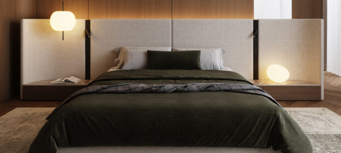 «Bentley House». Master bedroom in minimalist style